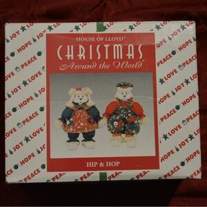 House of Lloyd Christmas Around the World Hip and Hop Porcelain Bunny Set in Box